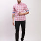 Parx Men Blue Print Slim Fit Cotton Full Sleeve Shirts