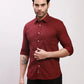 Parx Men Blue Print Slim Fit Cotton Blend Full Sleeve Shirts