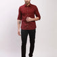 Parx Men Blue Print Slim Fit Cotton Blend Full Sleeve Shirts