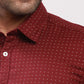 Parx Men Blue Print Slim Fit Cotton Blend Full Sleeve Shirts