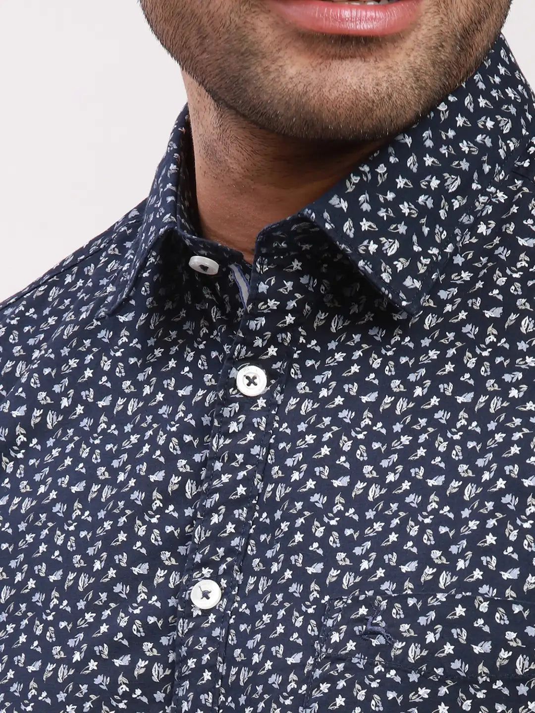 Parx Men Blue Checks Slim Fit Cotton Full Sleeve Shirts