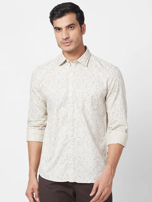 Parx Men White Solid Slim Fit Cotton Blend Full Sleeve Cutaway Collar Shirt