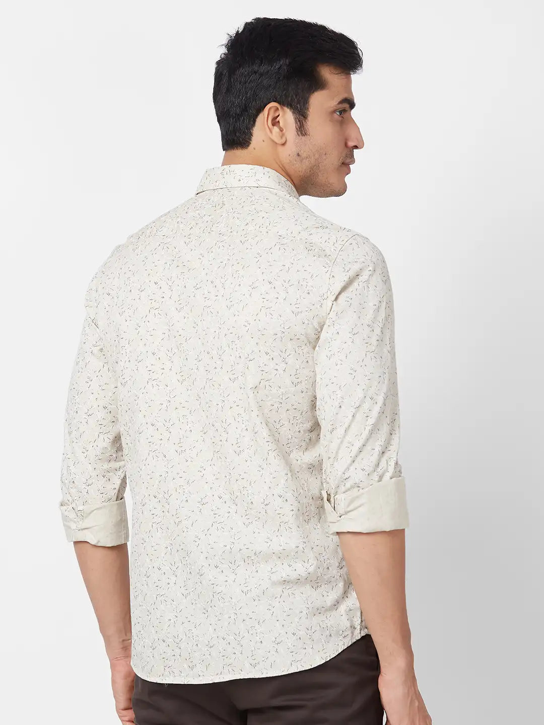 Parx Men White Solid Slim Fit Cotton Blend Full Sleeve Cutaway Collar Shirt