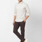 Parx Men White Solid Slim Fit Cotton Blend Full Sleeve Cutaway Collar Shirt