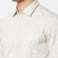Parx Men White Solid Slim Fit Cotton Blend Full Sleeve Cutaway Collar Shirt