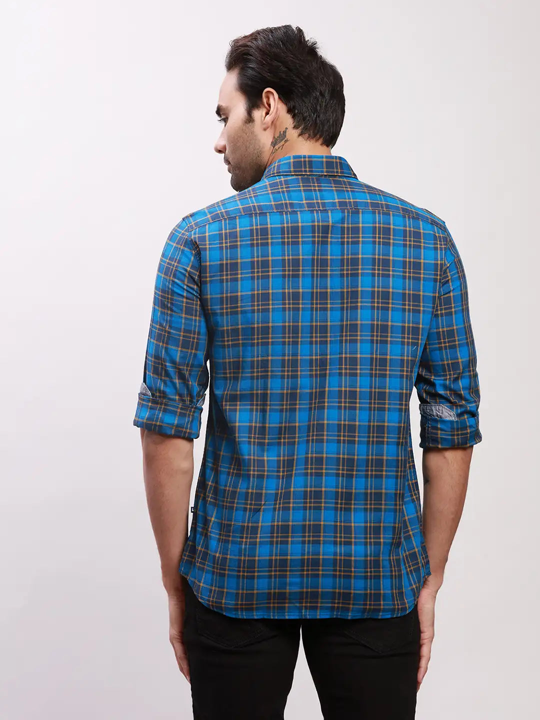 Parx Men Red Checks Slim Fit Cotton Full Sleeve Shirts