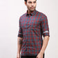 Parx Men Green Checks Slim Fit Cotton Full Sleeve Shirts