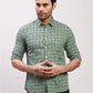 Parx Men Blue Checks Slim Fit Cotton Full Sleeve Shirts