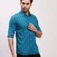 Parx Men Black Print Slim Fit Linen Full Sleeve Shirts