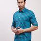 Parx Men Black Print Slim Fit Linen Full Sleeve Shirts