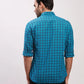Parx Men Black Print Slim Fit Linen Full Sleeve Shirts