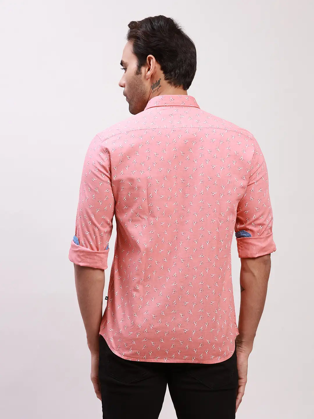Parx Men Brown Checks Slim Fit Cotton Full Sleeve Shirts