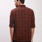Parx Men Grey Checks Slim Fit Cotton Full Sleeve Shirts