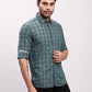 Parx Men Black Checks Slim Fit Cotton Full Sleeve Shirts