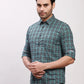 Parx Men Black Checks Slim Fit Cotton Full Sleeve Shirts