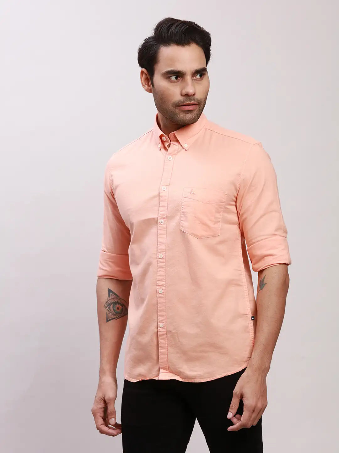 Parx Men Blue Checks Slim Fit Cotton Full Sleeve Shirts