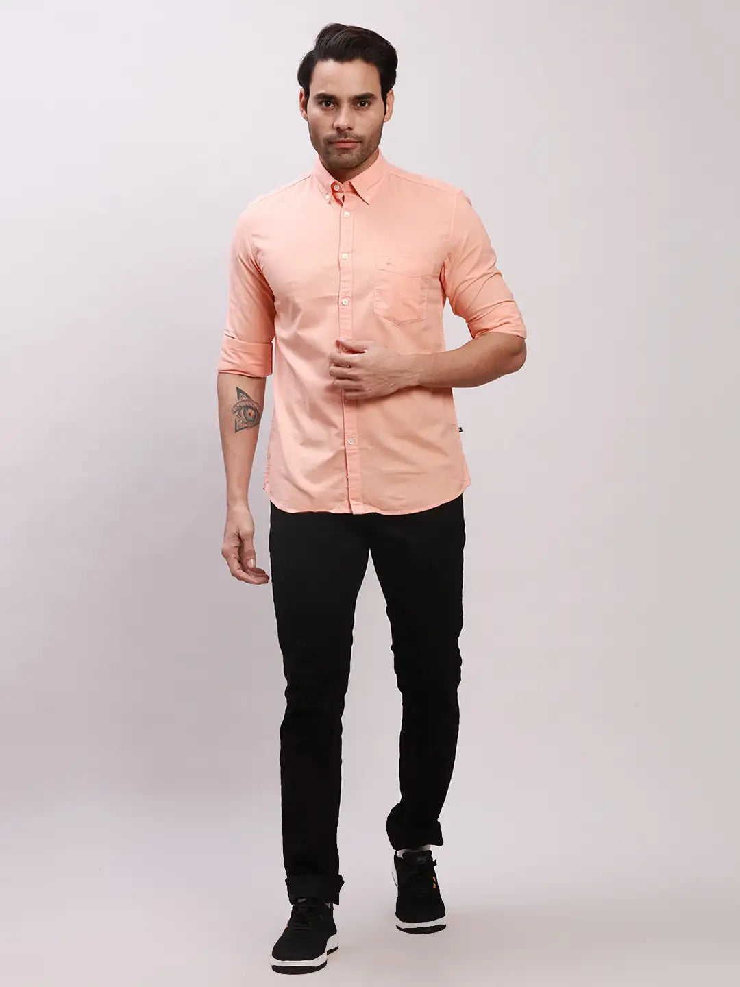 Parx Men Blue Checks Slim Fit Cotton Full Sleeve Shirts