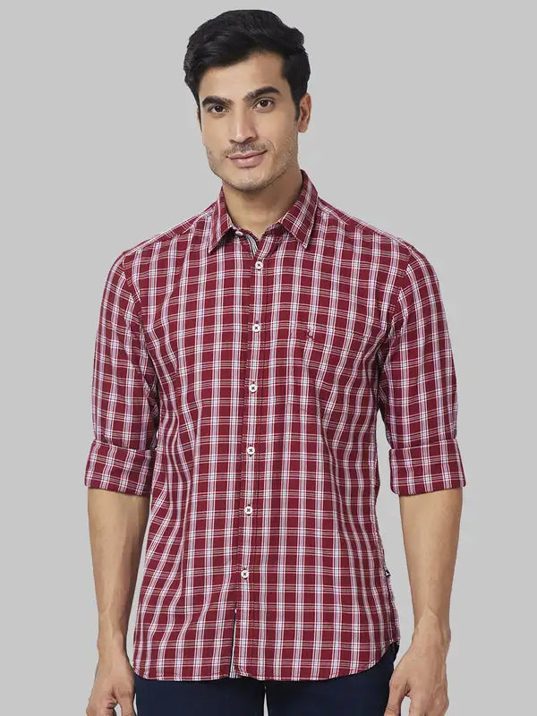 Men Slim Fit Red Shirt