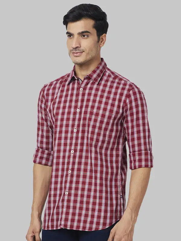 Men Slim Fit Red Shirt