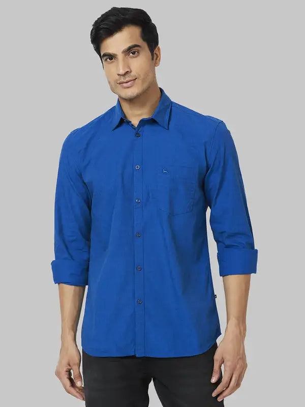 Men Slim Fit Blue Shirt