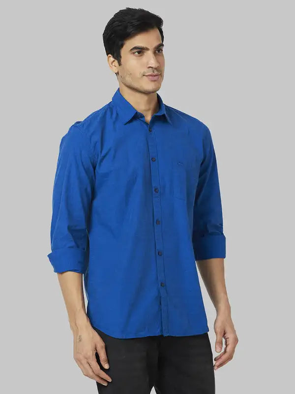 Men Slim Fit Blue Shirt