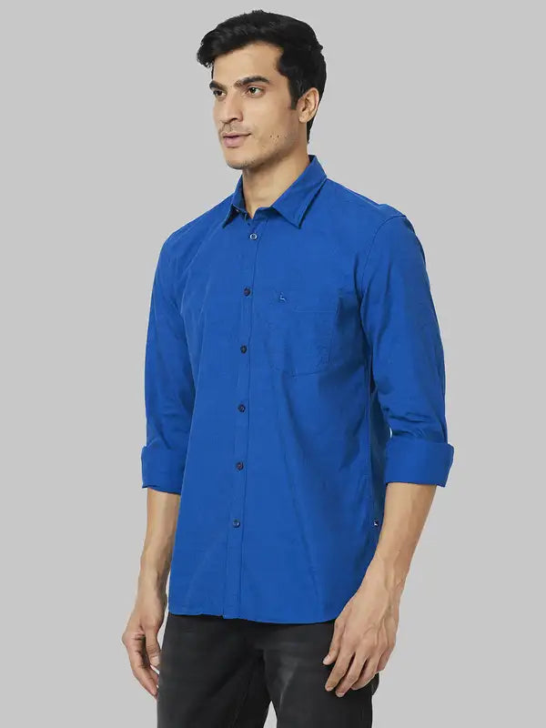 Men Slim Fit Blue Shirt