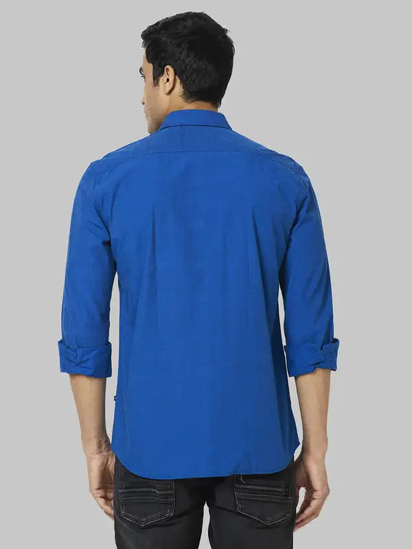 Men Slim Fit Blue Shirt