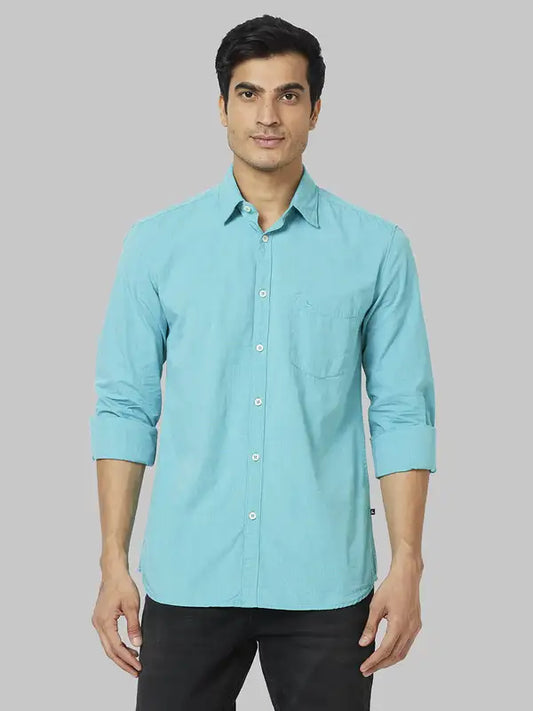Men Slim Fit Green Shirt
