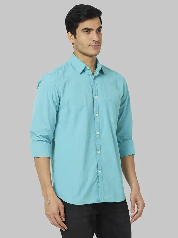 Men Slim Fit Green Shirt