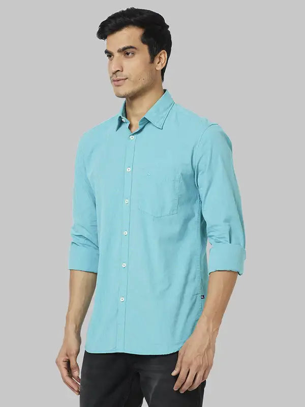 Men Slim Fit Green Shirt