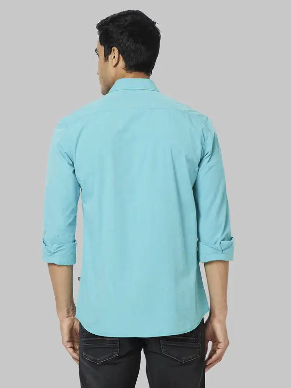 Men Slim Fit Green Shirt