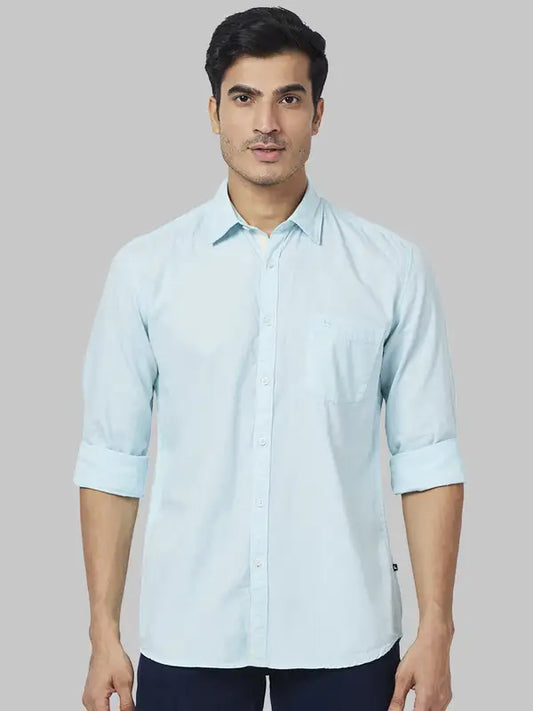 Men Slim Fit Blue Shirt