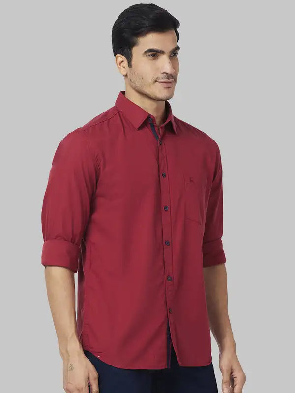 Men Slim Fit Red Shirt