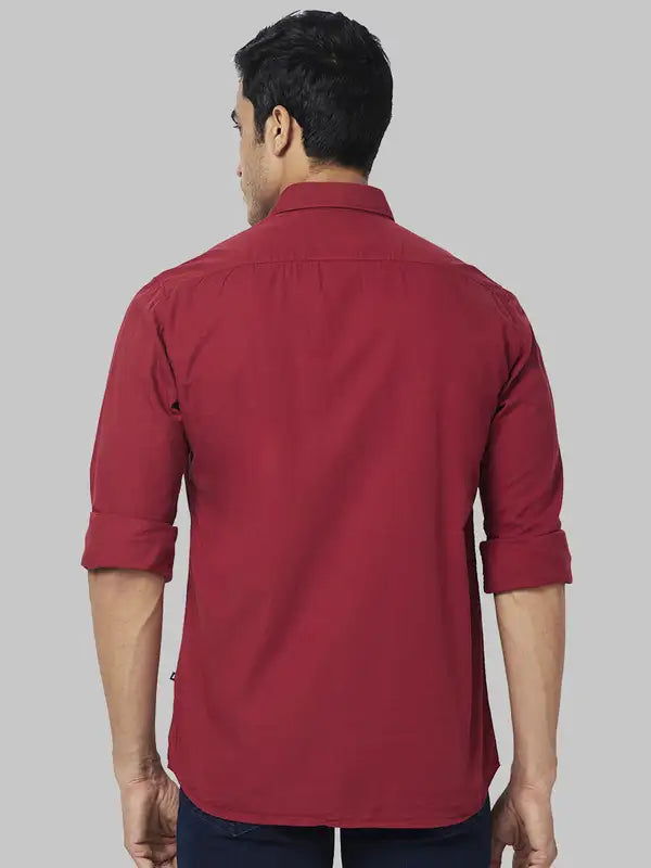 Men Slim Fit Red Shirt