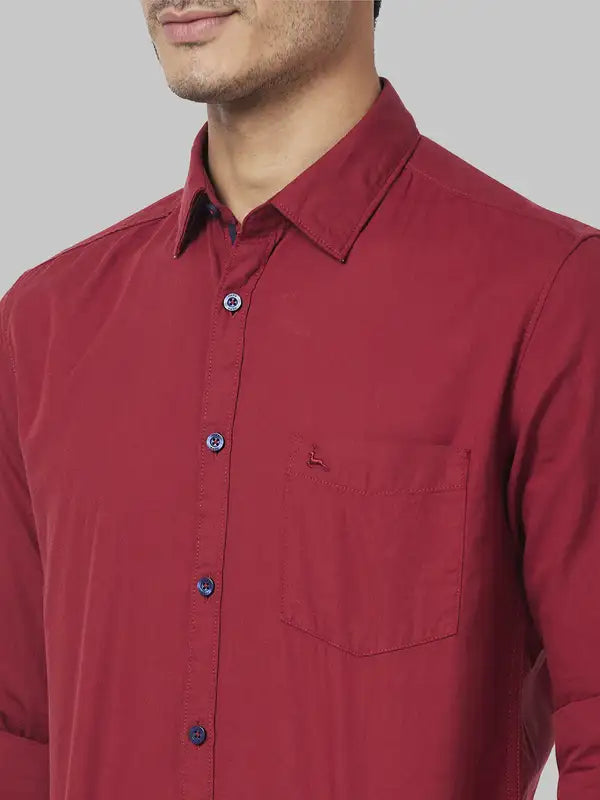 Men Slim Fit Red Shirt