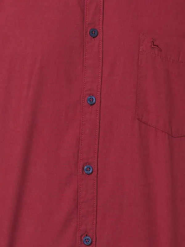 Men Slim Fit Red Shirt