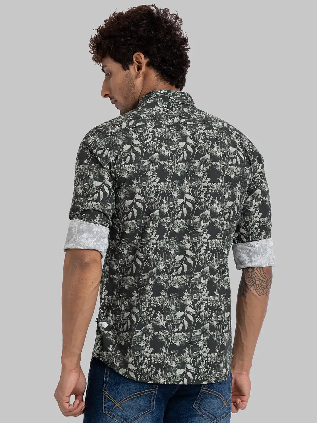 Men Black Slim Fit Checks Cotton Full Sleeve Shirts