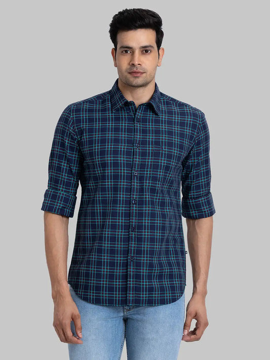 Men Slim Fit Green Shirt