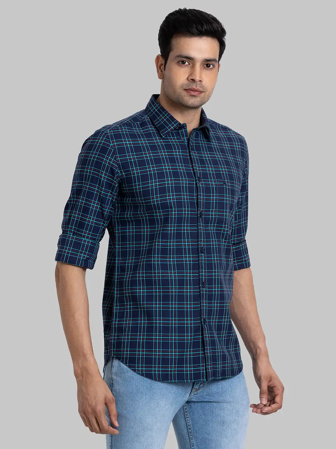 Men Slim Fit Green Shirt