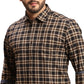 Men Fawn Slim Fit Checks Cotton Full Sleeves Cutaway Collar Shirts