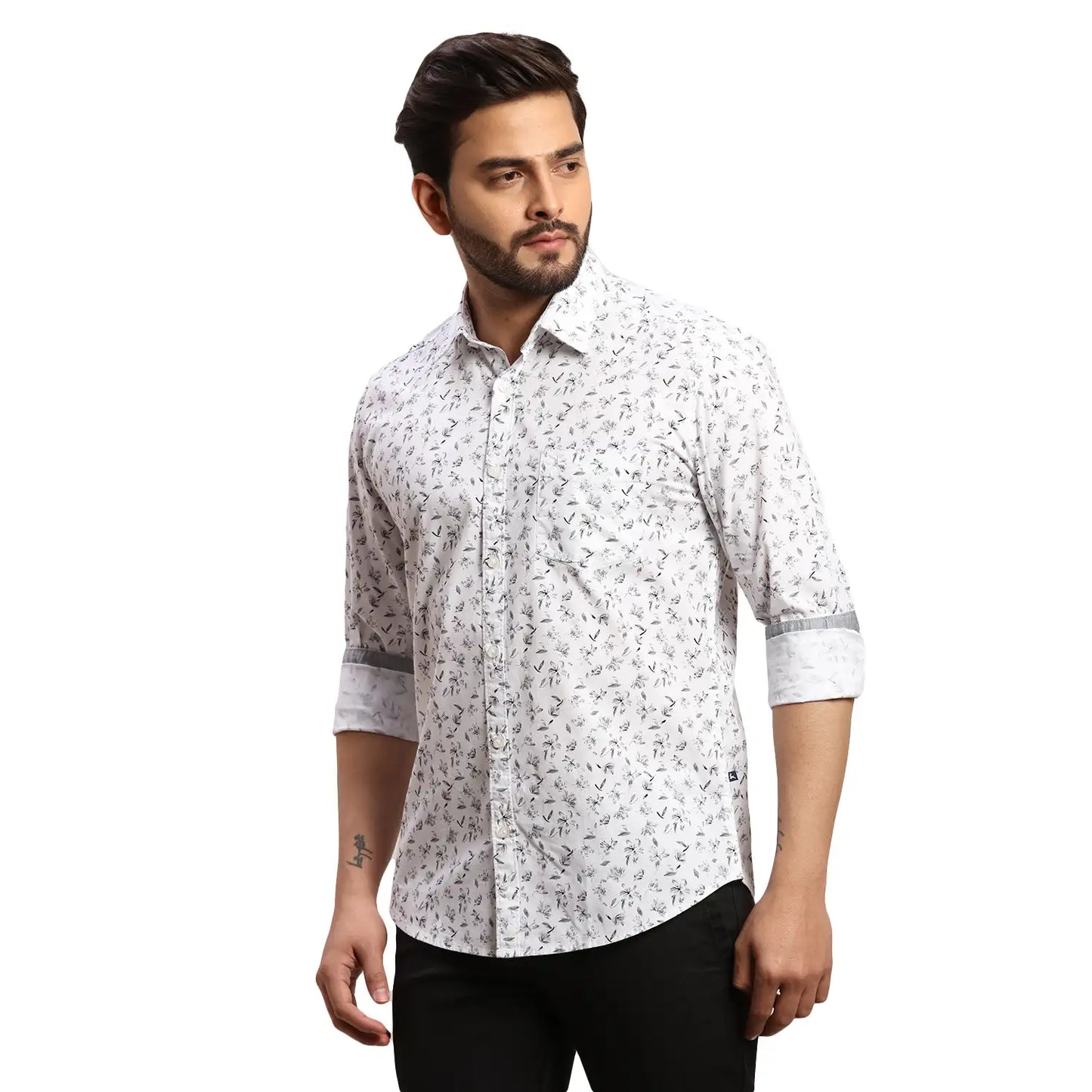 Men Fawn Slim Fit Checks Cotton Half Sleeve Cutaway Collar Shirts