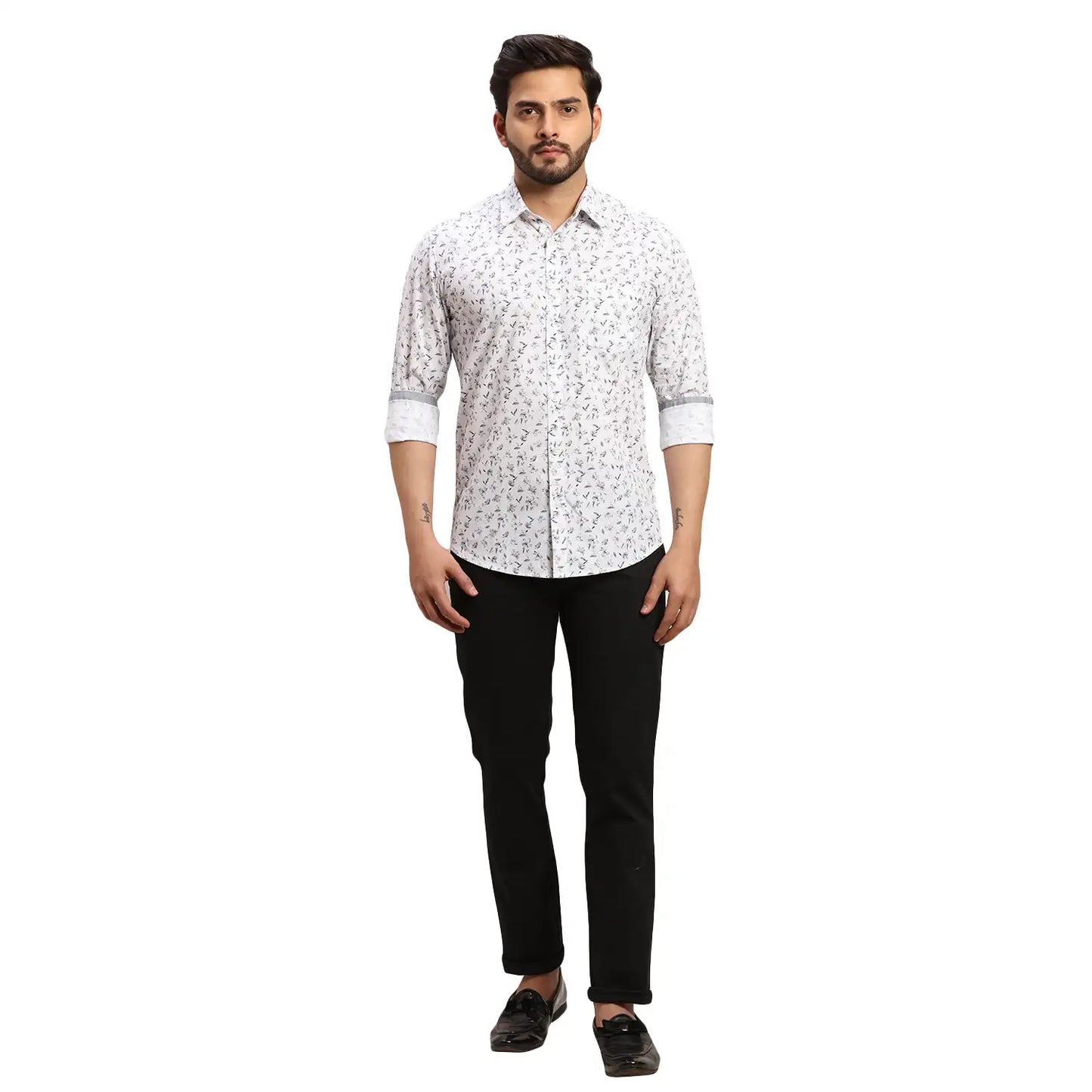 Men Fawn Slim Fit Checks Cotton Half Sleeve Cutaway Collar Shirts
