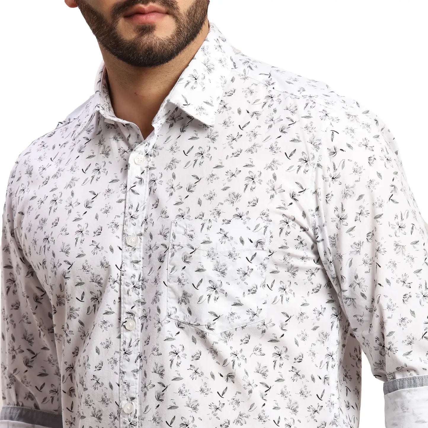 Men Fawn Slim Fit Checks Cotton Half Sleeve Cutaway Collar Shirts
