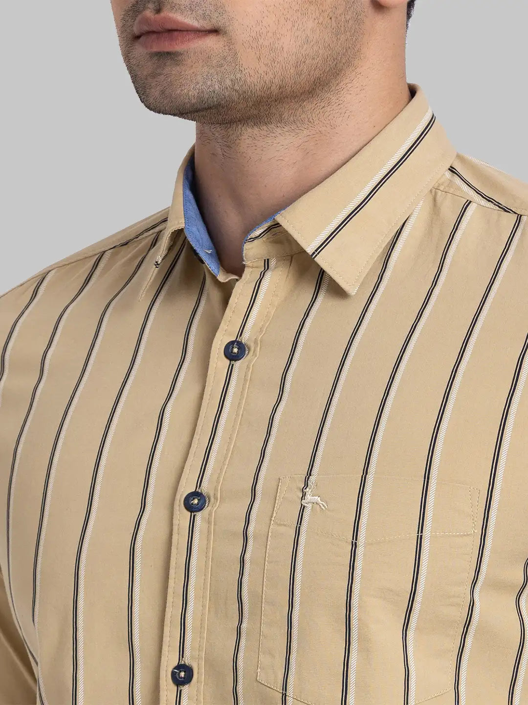 Men Slim Fit Yellow Shirt