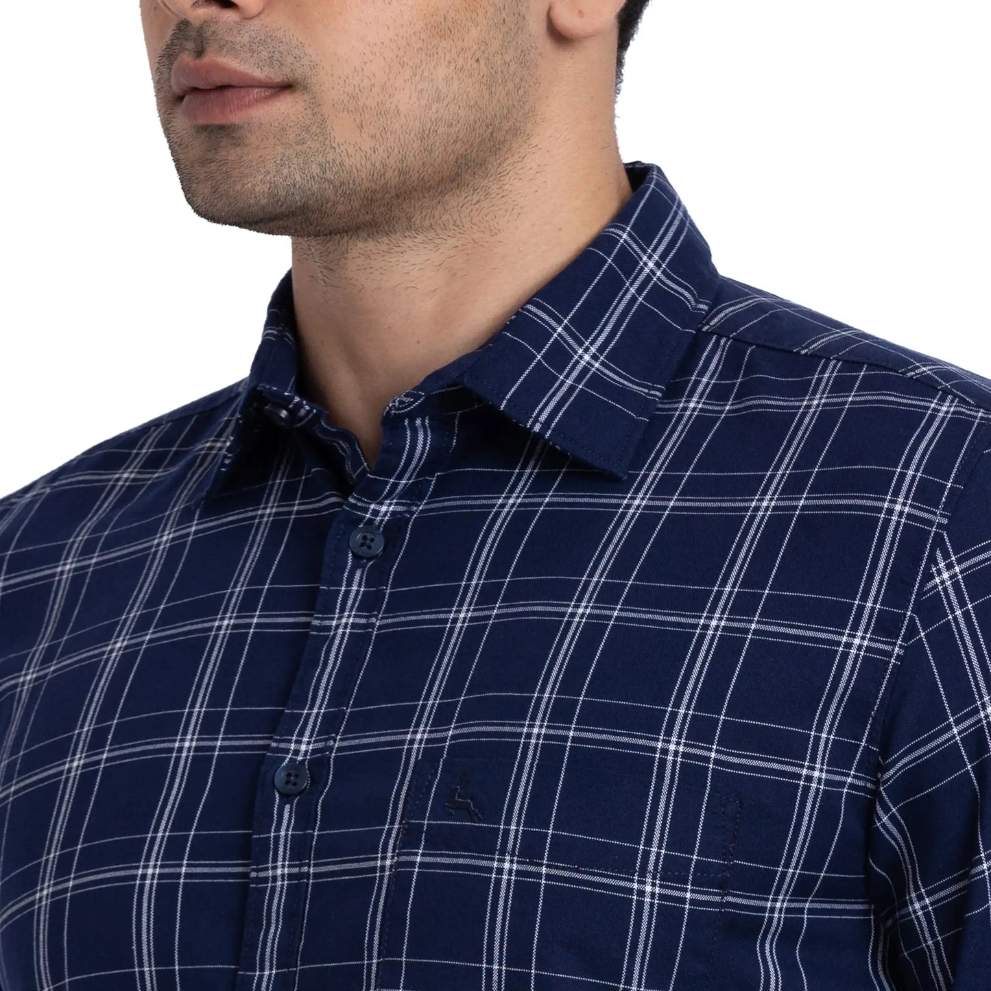 Parx Men Black Checks Slim Fit Cotton Full Sleeve Cutway Collar Shirt