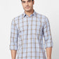 Parx Men Fawn Checks Slim Fit Cotton Full Sleeve Cutaway Collar Shirt