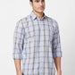 Parx Men Fawn Checks Slim Fit Cotton Full Sleeve Cutaway Collar Shirt