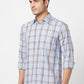 Parx Men Fawn Checks Slim Fit Cotton Full Sleeve Cutaway Collar Shirt