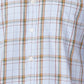 Parx Men Fawn Checks Slim Fit Cotton Full Sleeve Cutaway Collar Shirt