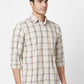 Parx Men Blue Checks Slim Fit Cotton Full Sleeve Cutaway Collar Shirt